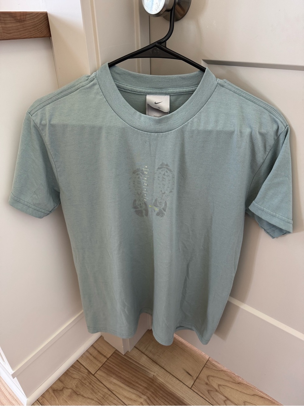 Nike Sage Green Crew Tee with Subtle Swoosh